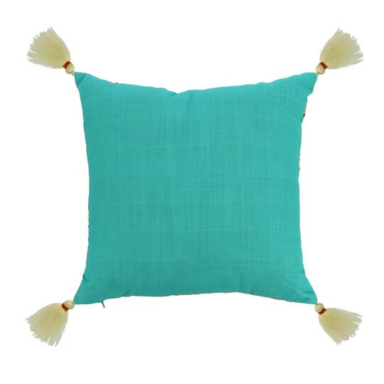16" Geometric Floral Skull Pillow with Tassels by Ashland®